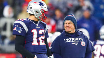 Tom Brady, Bill Belichick, New England Patriots. (Mandatory Credit: Adam Glanzman/Getty Images)