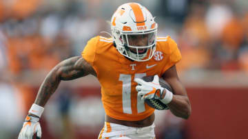 Jalin Hyatt, Tennessee Volunteers. (Photo by Donald Page/Getty Images)