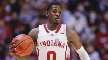 Indiana basketball's Xavier Johnson. (Michael Hickey/Getty Images)