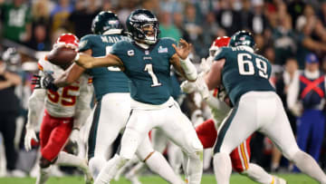 Jalen Hurts #1 of the Philadelphia Eagles. (Photo by Christian Petersen/Getty Images)